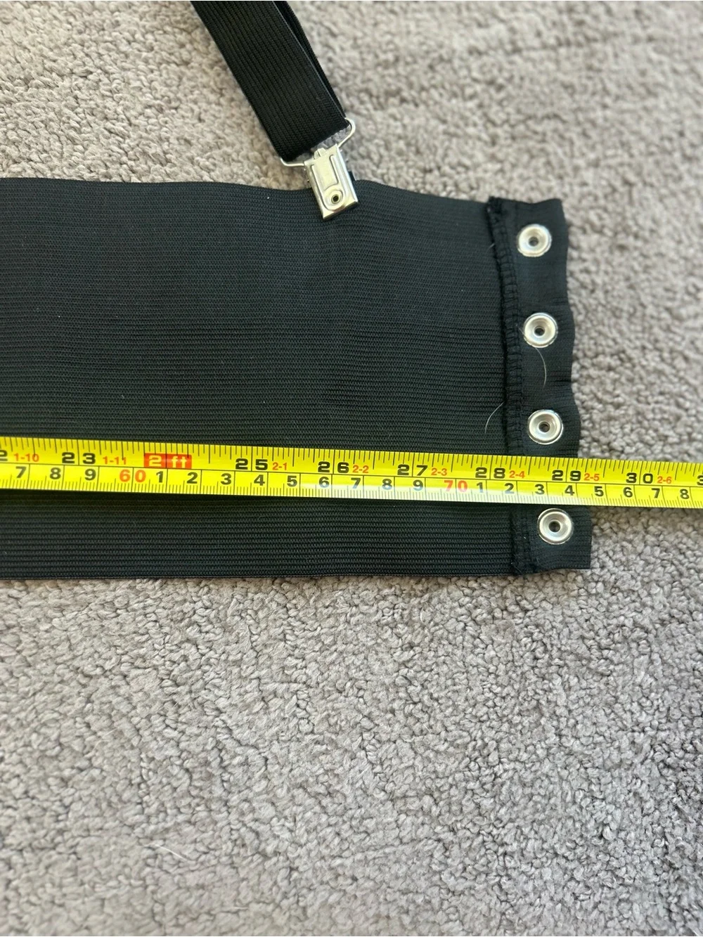Hot Topic Black Elastic Corset Belt with Snap and Strappy Detail